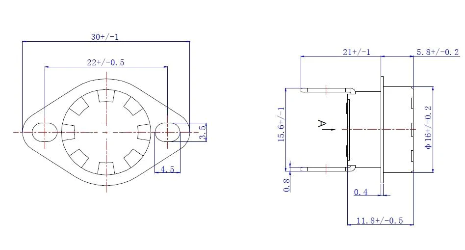 10PCS KSD302 16A 250V 40 ~ 150 Degree Ceramic KSD301 Normally Closed / Normally  open Temperature Switch Thermostat  40C 45C