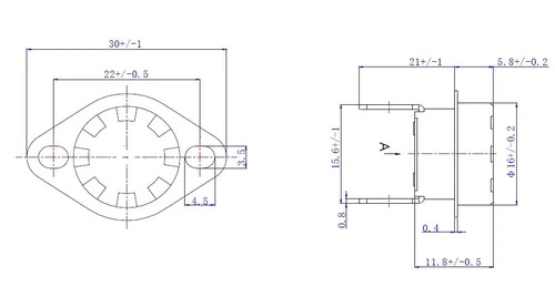 Imagen 2 del producto KSD302 16A 250V 40 ~ 150 grados Cerámica KSD301 Termostato de interruptor de temperatura normalmente cerrado/normalmente abierto