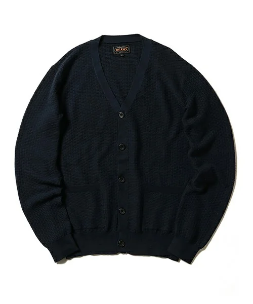 2025 BEAMS PLUS Spring Autumn Unisex Lightweight Cotton Knit Cardigan Japanese Streetwear Casual Daily Sweater