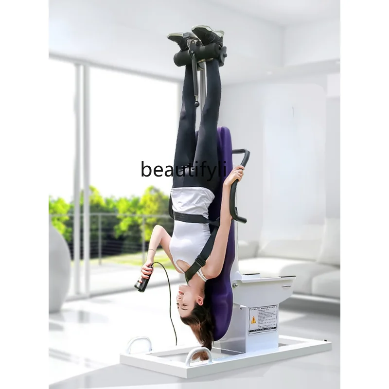 Inversion Table Household Electric Inverted Fitness Equipment Automatic Multifunctional Lumbar Traction Stretching Artifact