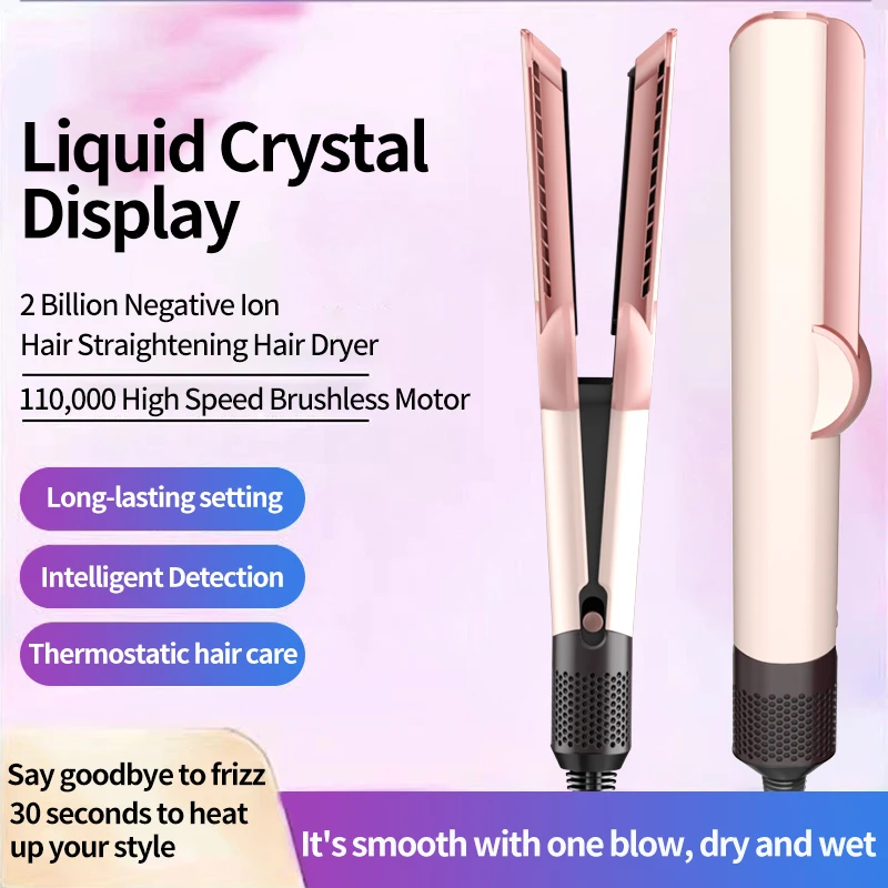 

HT01 2 In 1 Hair Straightener multi styler Hair Dryer 110000rpm electric hair brushes Straightening Air Intuitive Airflow