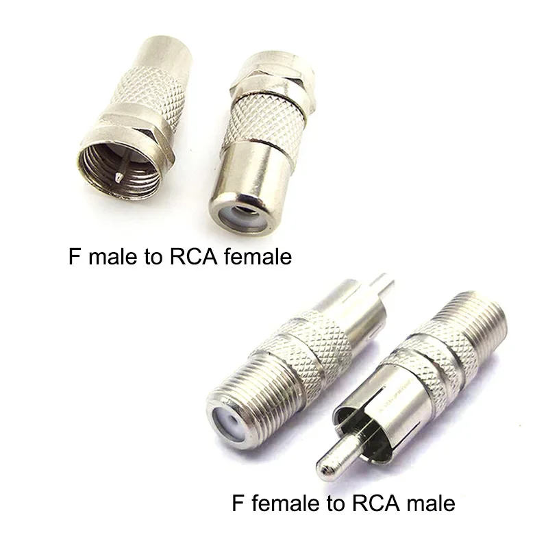 Adaptador rf para rca, conector de cabo coaxial f macho/fêmea para av jack conversor 2/5/10 peças para tv, home theater, sistemas de áudio e vídeo