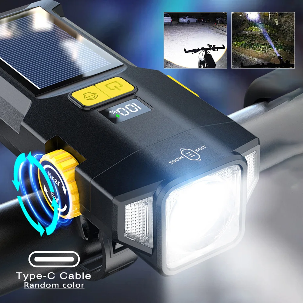 T6 LED USB 충전식 자전거 라이트 - 사이클링 액세서리용 하이빔 전면 헤드라이트 토치