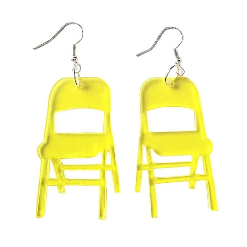 Women Folding Chair Earrings Daily Wear Acrylic Chair Damgle Earring Personalize