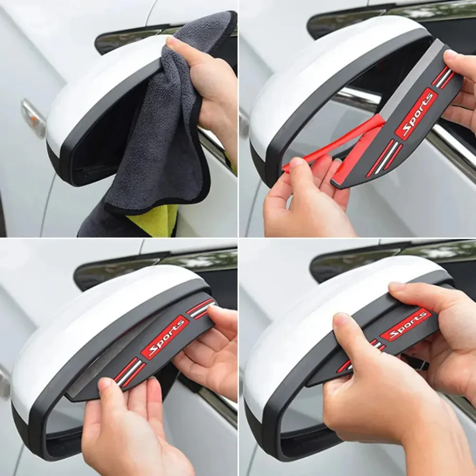 2pcs Car Reverse Mirror Rain Cover Auto Rearview Mirror Rainproof Cover Car Rain Eyebrow Visor Sun Visor Car Exterior Accessorie