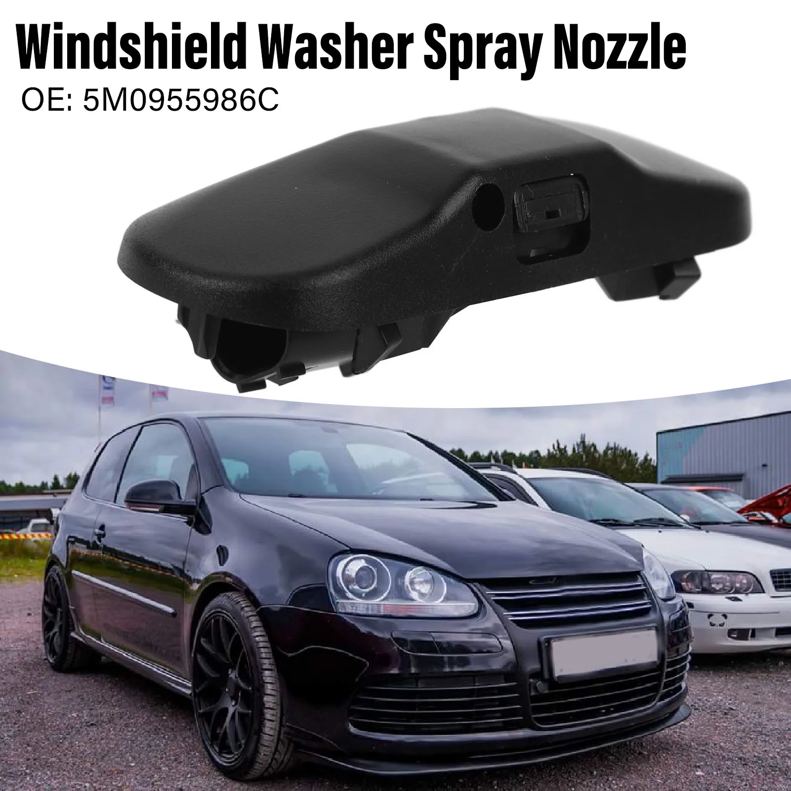 Heated Type Windshield Washer Spray Nozzle Windscreen Wiper Washer Jet 5M0955986C for VW Golf 5 6 Plus Passat Tiguan Jetta