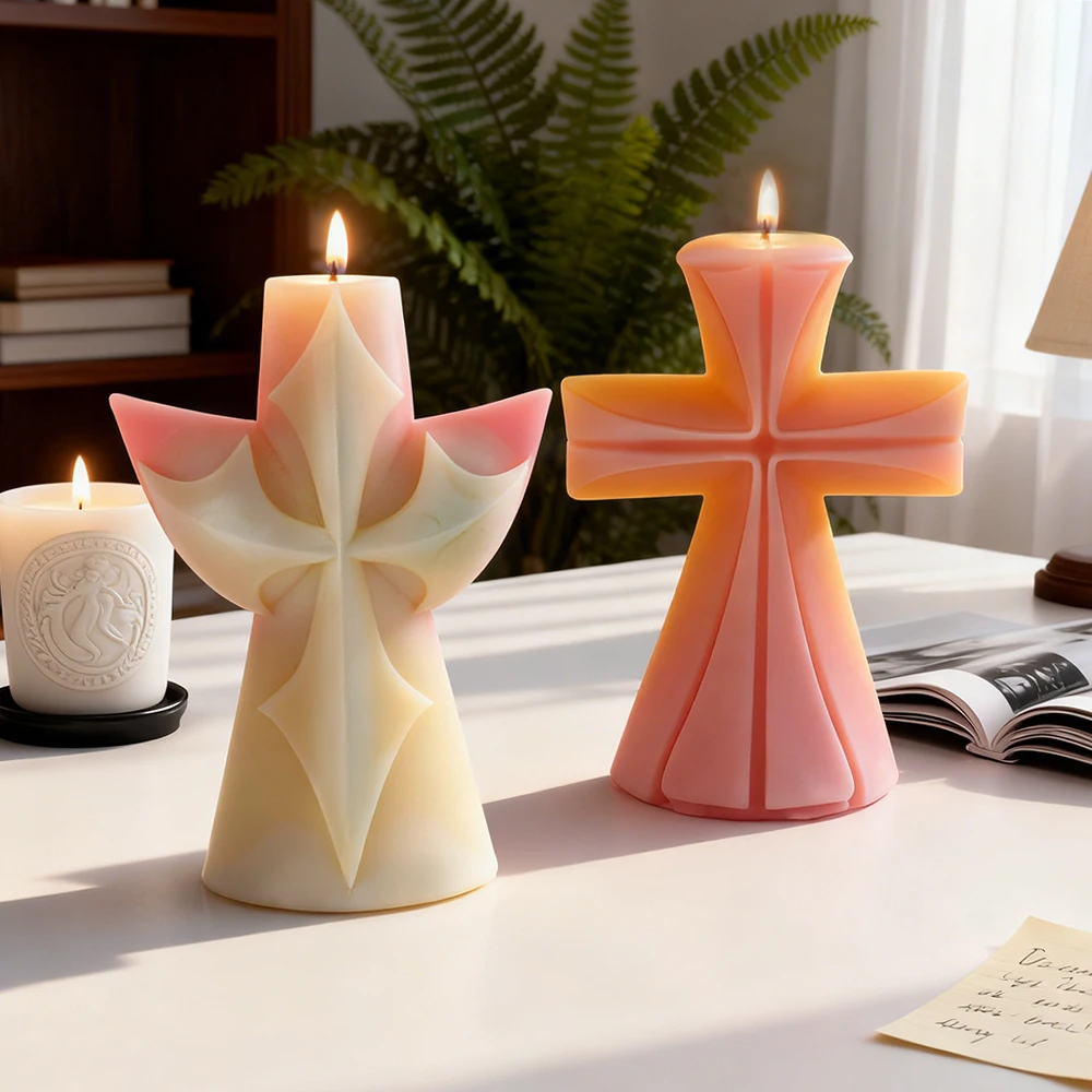 Creative Cross Epoxy Resin Silicone Mold Handmade Aroma Candle Mould DIY Cross Gypsum Decoration Crafts Molds