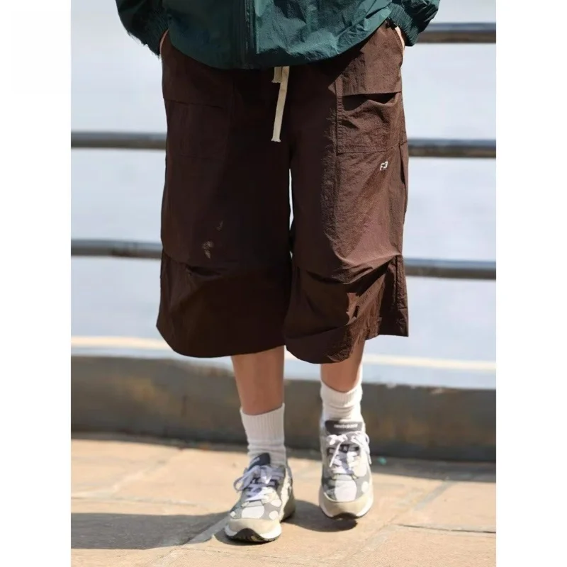 

Summer New American Sle Men's orts Thin Design Sensation Small ence Loose Large Size Sports Casual Five-Quarter Pants