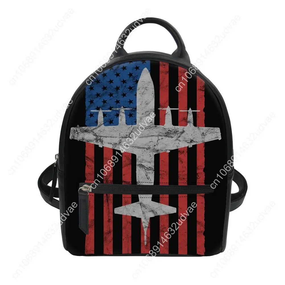 P-3 Orion Vintage Flag Backpack Purse Women Schoolbags Personalized Double Shoulder Bag High Quality Daypack Leather Bag Gift