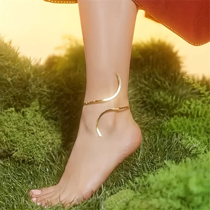1pc Fashion S-Shaped Anklet, Elegant Vintage Layered Design, Suitable for Women'S Daily Wear Or Holiday Gifting