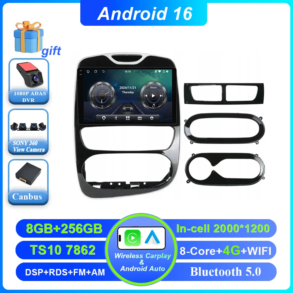 Android 16 Carplay Auto Voor Renault Clio 3 4 2012 2013 2015-2018 Auto Multimedia Speler Video Radio Stereo GPS navigatie 4G BT