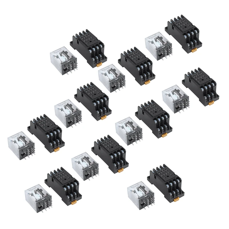 

Hot 10X DC 24V Coil Volt 4PDT 14 Pin Terminal Electromagnetic Relay HH54P