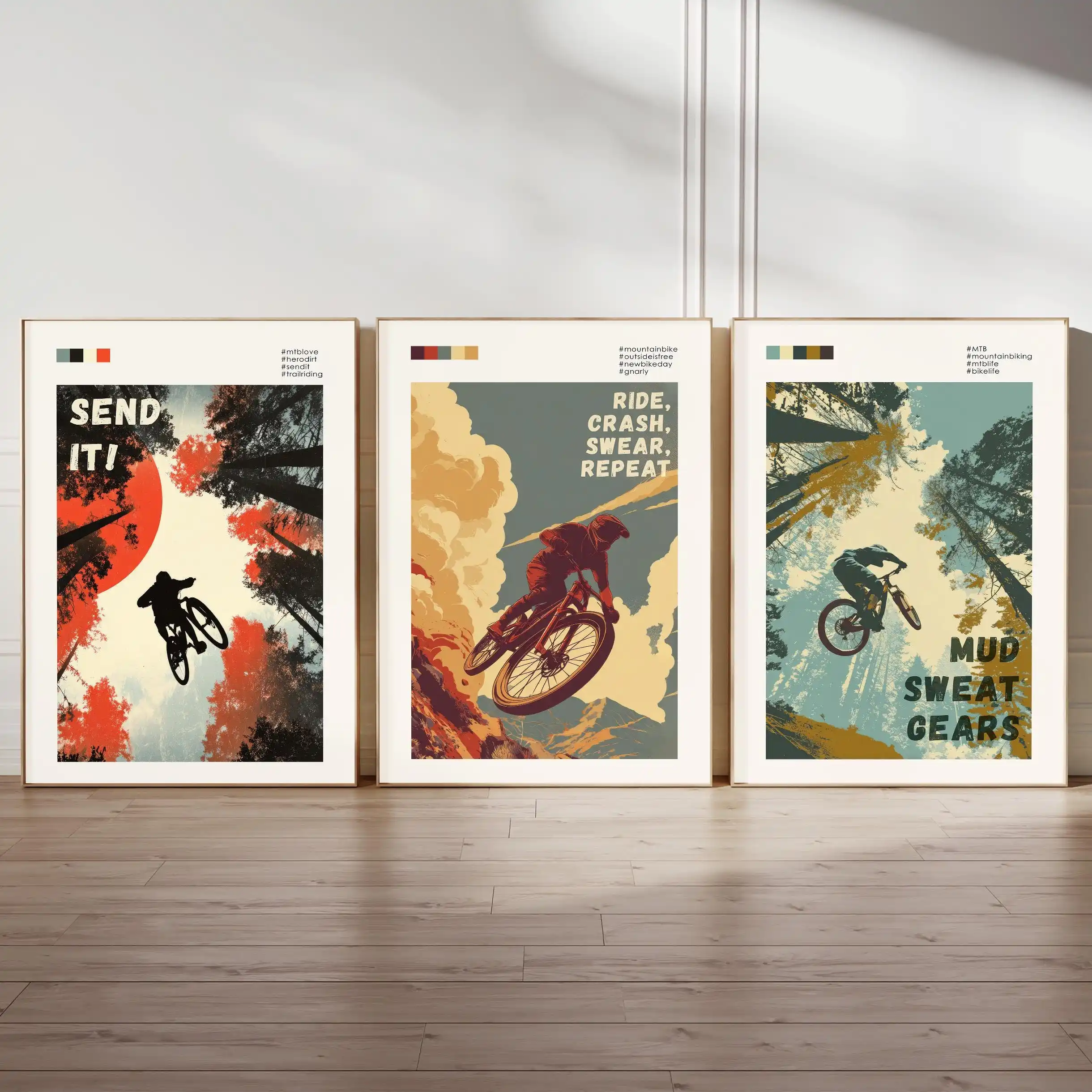 Mountain Biking Shop - Mountain Bike Art Print Set Wall