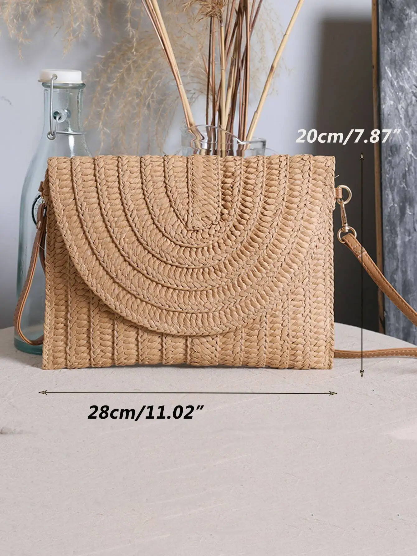 حقيبة Yogodlns النسائية البسيطة المصنوعة من القش - للصيف/العطلات/الشاطئ، وأساسيات الشاطئ، ومشاعر الشاطئ