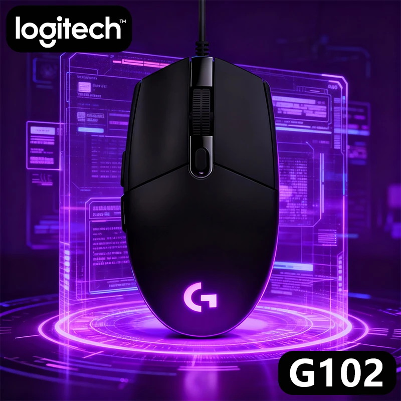 

Logitech G102 Wired Gaming Mouse, LIGHTSYNC RGB, 8000 DPI, 1ms Response, 6 Programmable Buttons, 85g Lightweight, PC/Windows Com