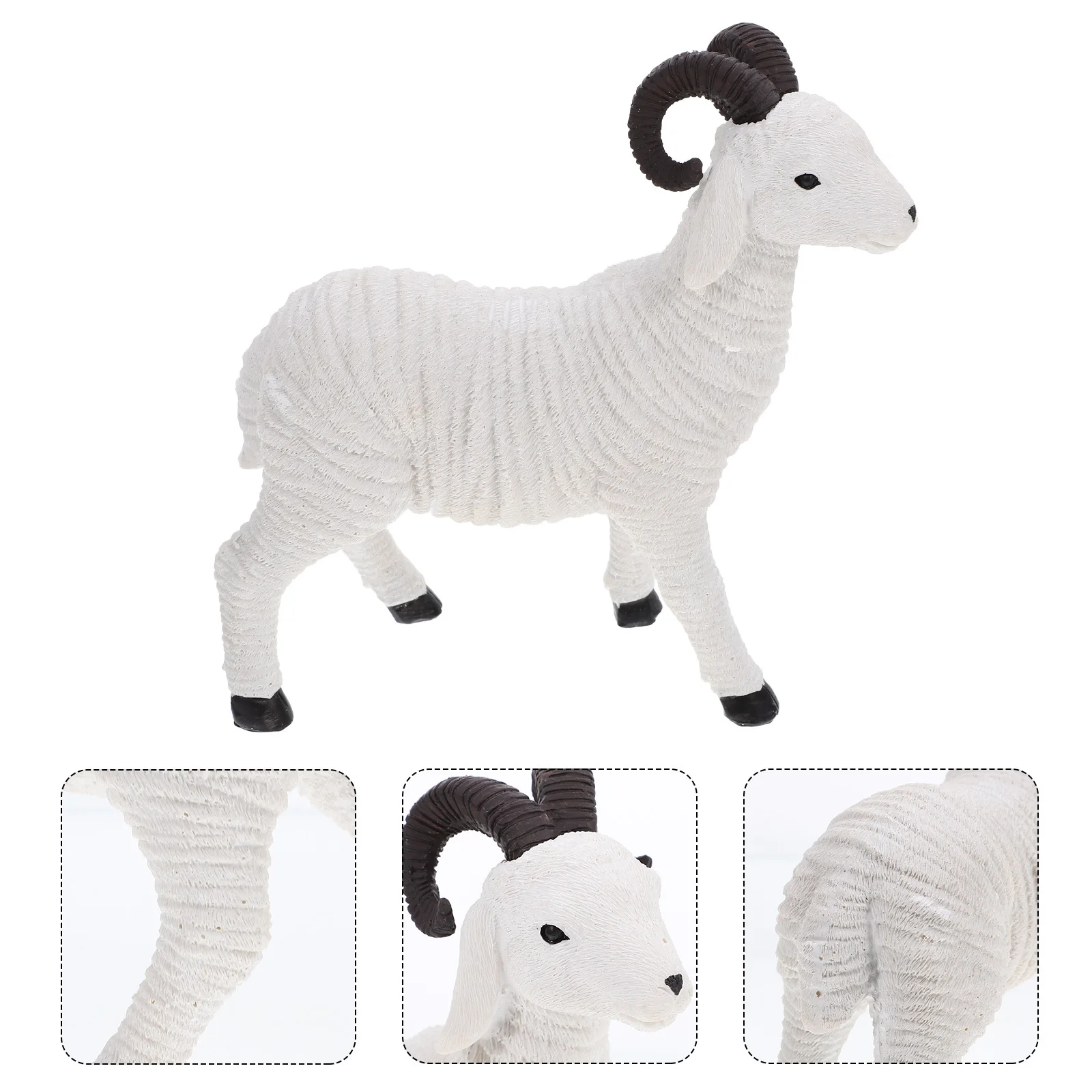 

Compact Resin Goat Sculpture Durable Animal Decoration for Mini Garden Desktop Micro Landscape Wildlife Ornament