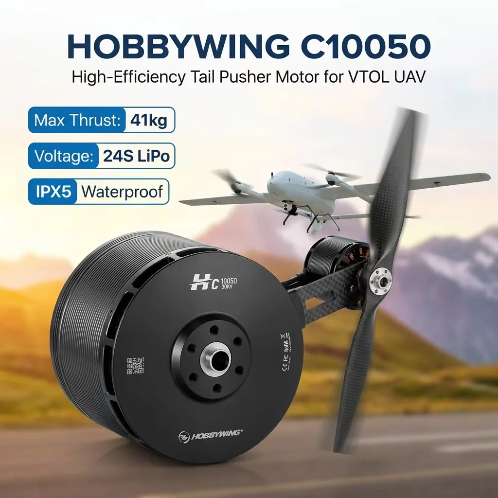Hobbywing C10050 Motor 90KV Efficient Cooling with Great Power High Protection Superior Reliability Match 30inch 3012 Propeller