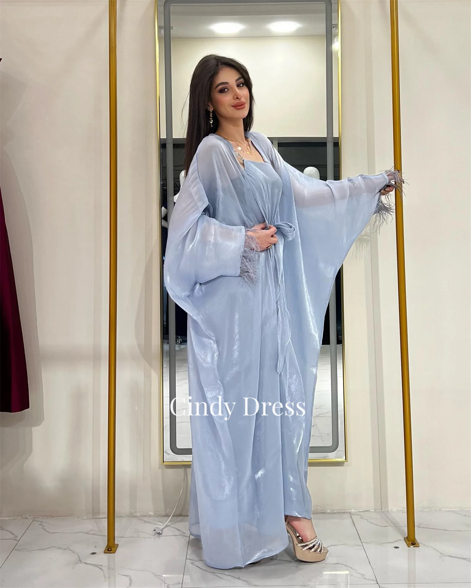 Cindy-vestido de novia elegante para mujer, vestidos de noche largos de lujo, chal de Organza para quinceañera, vestidos de fiesta de Arabia Saudita