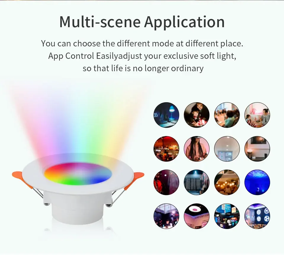Tuya Smart LED Downlight 220V 10W Bluetooth RGB Dimmable Ceiling Lamp RF 2.4G Remote Smart Life APP Control Bedroom Living Room