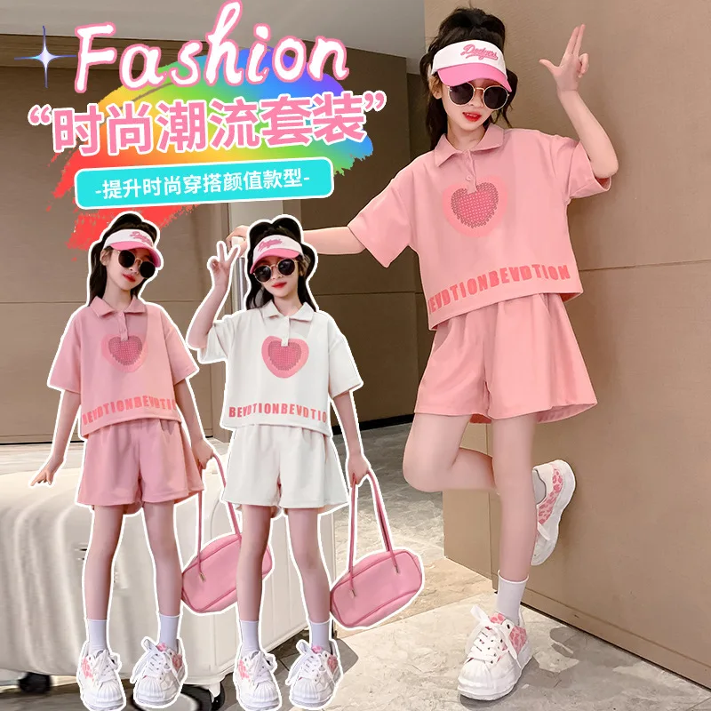 Teenage Girls Clothing Sets Summer Fashion Top And Shorts Little Princess Suit 5 6 7 8 9 10 11 12 13 14 Years Old Kids Clothes