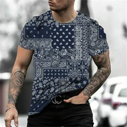 Fashion Paisley Graphics T Shirts Summer Trend Short Sleeve Mens 3D Printed T-shirts Casual Streetwear Oversized Cool Tees Tops