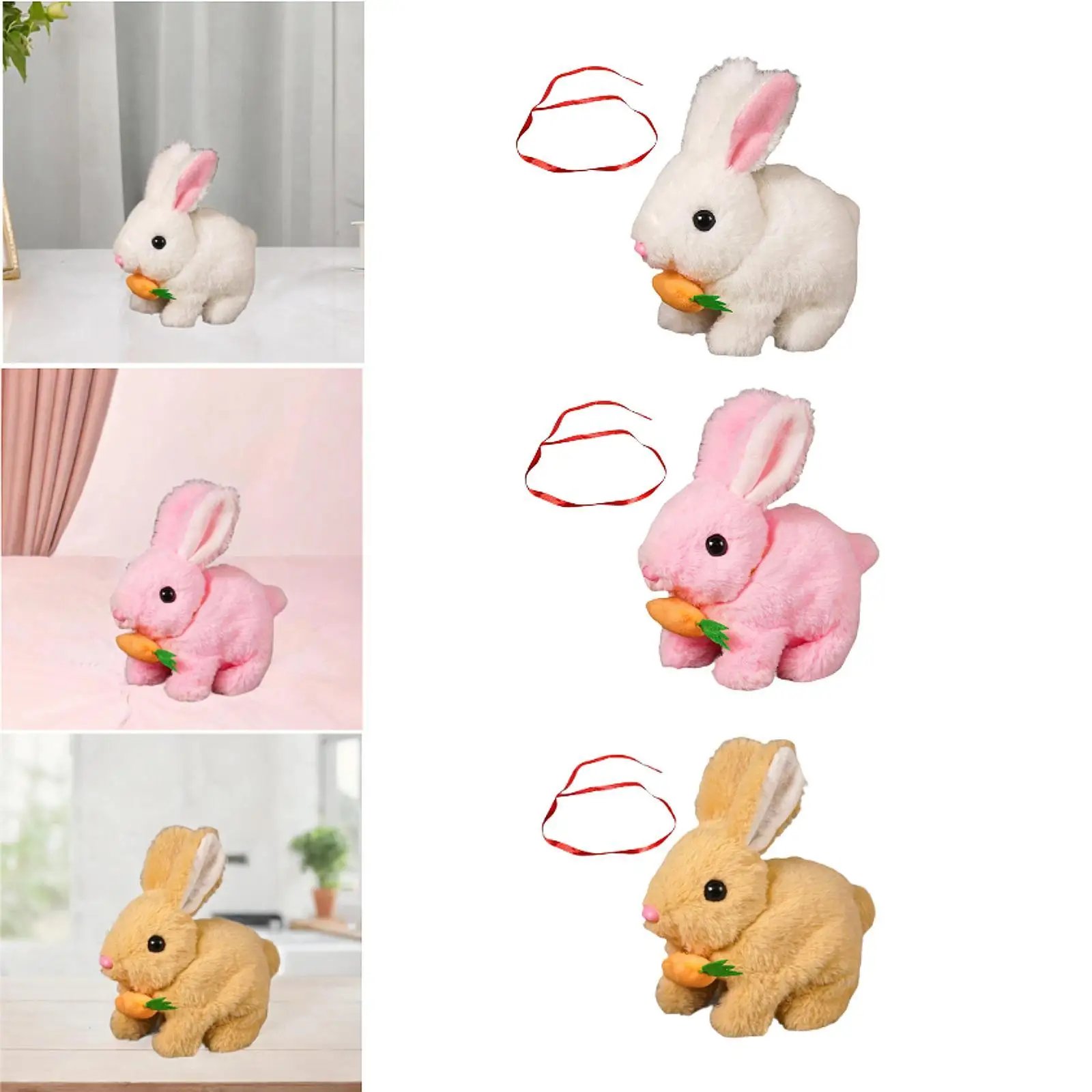 Coelho eletrônico brinquedo de pelúcia decoração realista para adultos crianças meninas festa