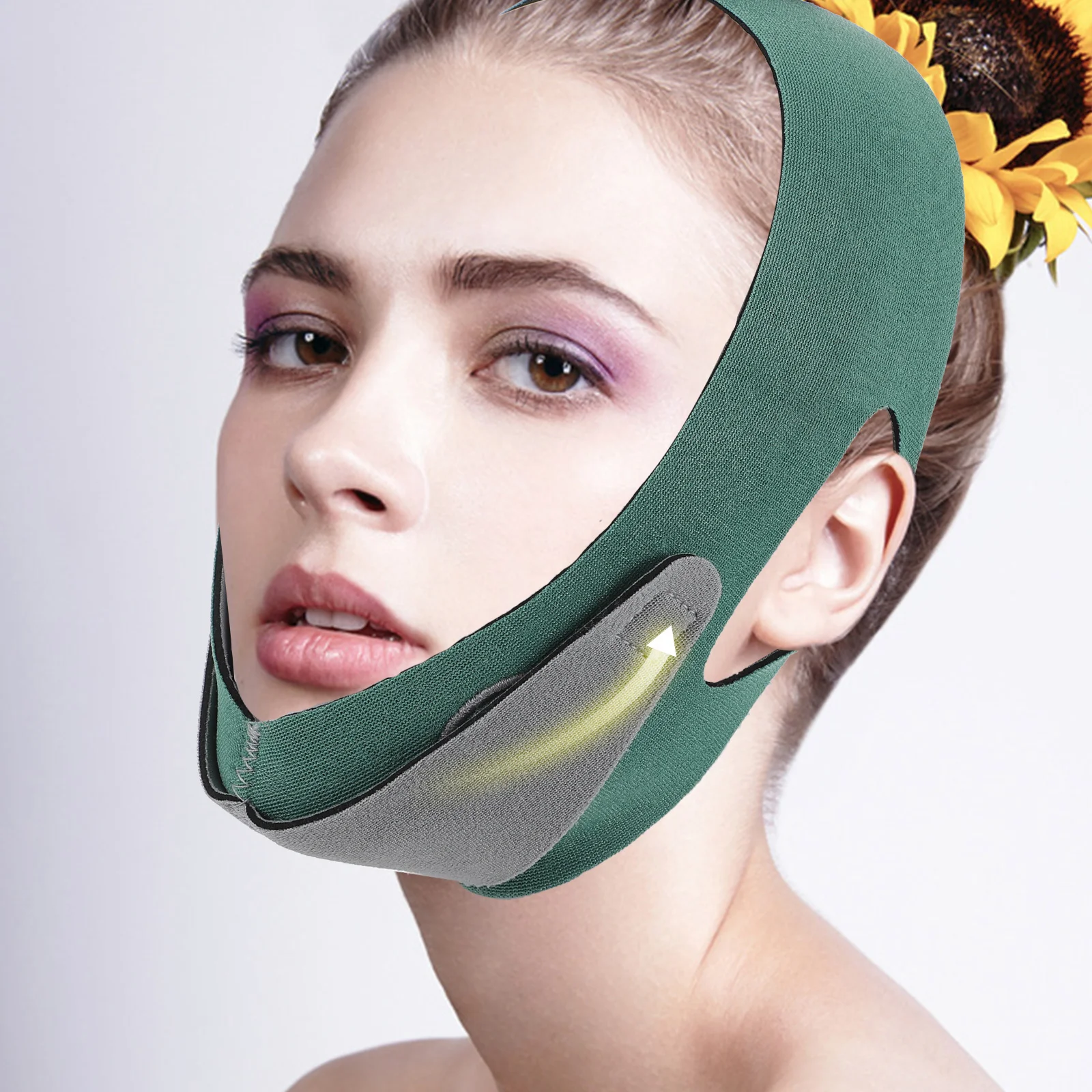 Face Slimming Face-Lifting Bandage Belt Thin Mask Tool Reusable V Line Green Chin Reducer Woman