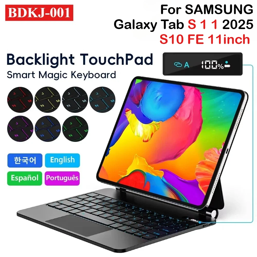 

Magic Keyboard Case for NEW Samsung Galaxy Tab S11 2025 S10 Lite S9 FE S8 S7 11 " Official Keyboard Backlit Touch Control Cover