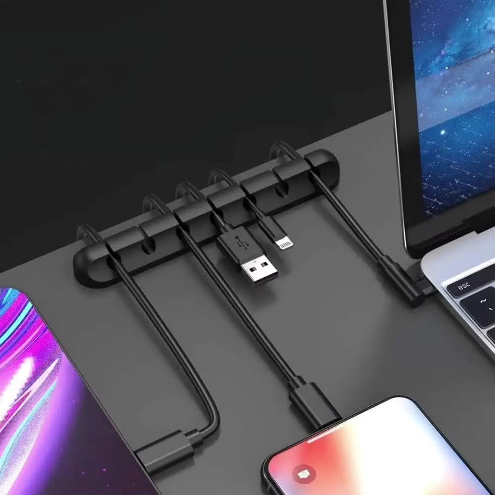 Nnbili Silikon USB Kabel Organizer Kabel wickler Desktop ordentlich Management Clips Kabel halter für Maus Kopfhörer Draht Organizer