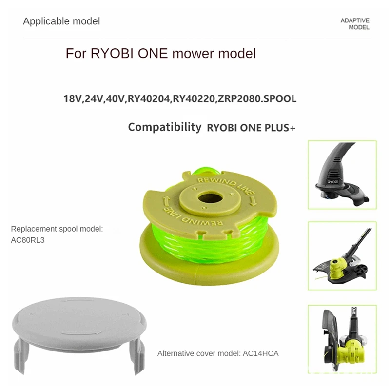 4 Packs Mower Accessories For Ryobi RYOBI Mower Accessories For Ryobi RYOBI AC80RL3/AC14HCA