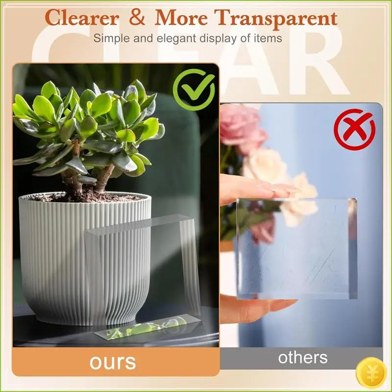 4 قطع كتل أكريليك للعرض 2X2X1 بوصة مربع الناهض عرض تقف الكأس للمجوهرات الكأس