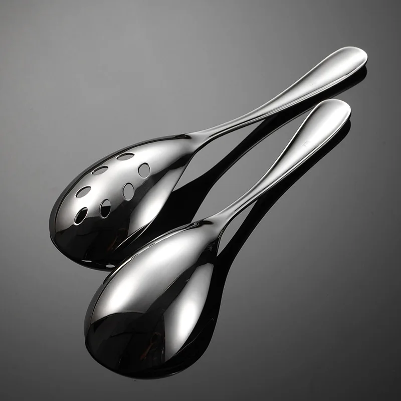 304 Thickened Stainless Steel Hot Pot Soup Spoon Big Head Serving Dining Ladle Durable Tablespoons Kitchen Cooking Utensils