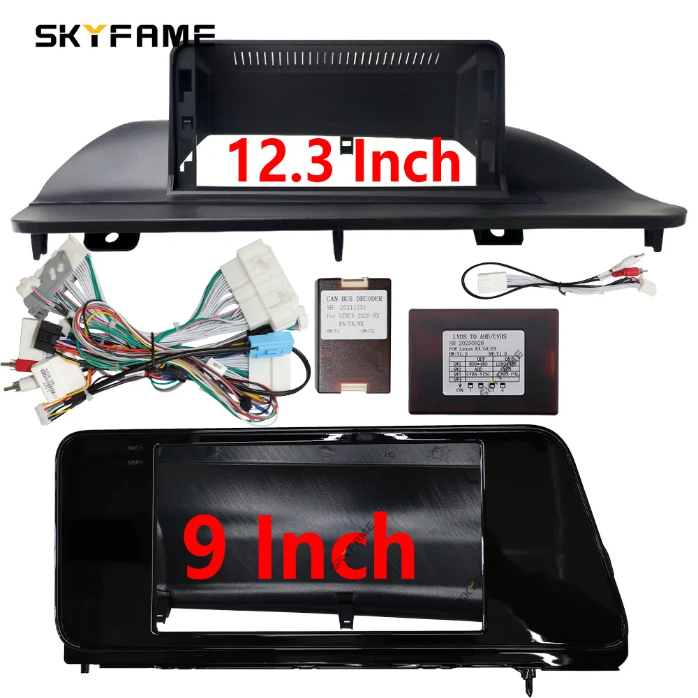 SKYFAME 12.3 Inch Car Frame Fascia Adapter Canbus Box Android Radio Dash Fitting Panel Kit For Lexus RX RX200 RX350 RX450 RX450H