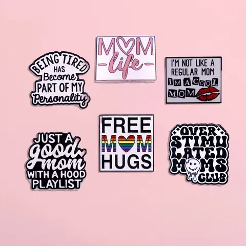 Fashionable Mother's Day Enamel Pin Women's Brooch Shirt Sweater Coat Backpack Badge Unique Jewelry Gift Accessories for Mom
