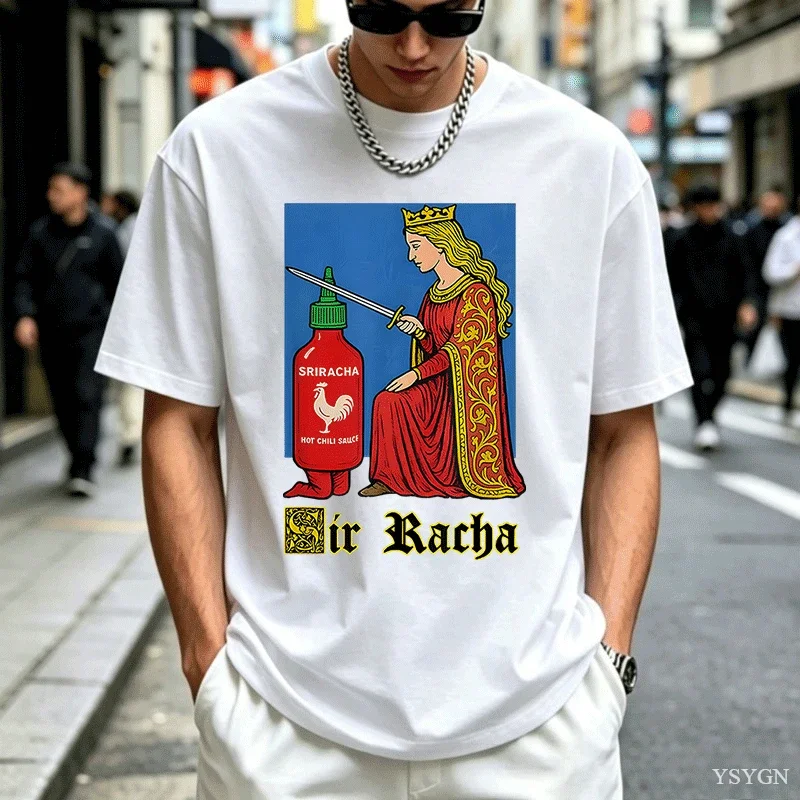 Sir Racha Man Woman Tshirt Sriracha Tshirt Medieval Art Tee Sriracha Fan Merch Retro Medieval shirt Graphic T Shirts Streetwear