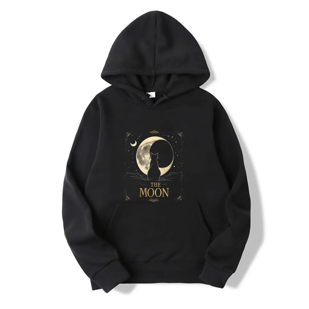 

Tarot Card The Crescent Moon Blacckk Caatt Gothic Trendy Women Hooded sweatshirt Y2k Top hoody for Women Ropa Mujer
