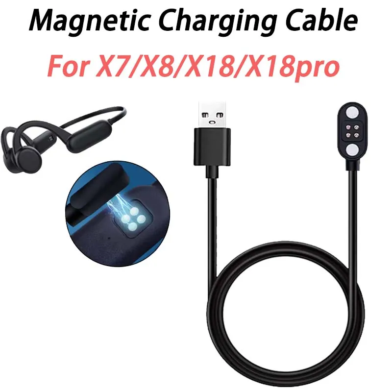 Bone Conduction Earphones with Magnetic Charging Cable for X7/X8/X18/X18pro Swimming Headset - Waterproof Hands-Free Listening