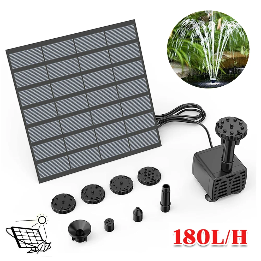 

Customizable Kit bomba fuente Solar con paneles solares individuales para baño pájaros, jardín, pecera, piscina agua