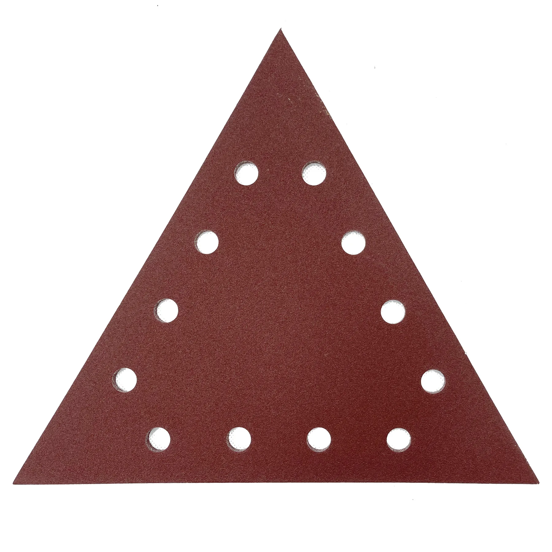 

100pcs 288mm 12-hole triangle red flocking sandpaper,wall putty powder polishing self-adhesive sandpaper,multiple meshes