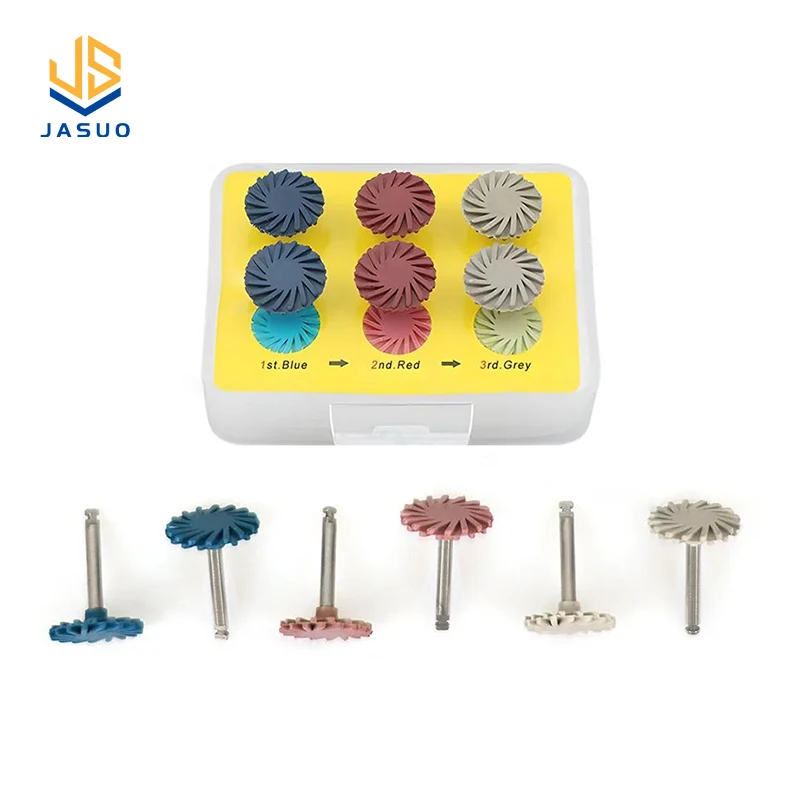 

6Pcs/Set Dental Rubber Polisher Composite Resin Polishing Disc Brush Burs Wheel Kit 14mm Spiral Flex Brush Dentistry Tool