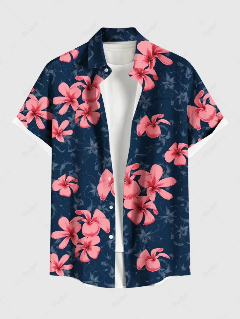 

New Men's Shirt Trendy 3D Print Hawaiian Shirts Button Up Beach Vacation Shirts Short Sleeve Shirts Casual For Men Women Y2k Top