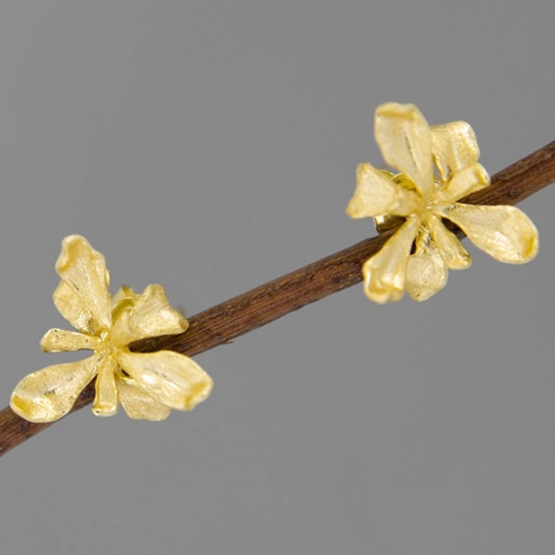 

Новые оригинальные серебряные ювелирные изделия S925, оригинальные натуральные элегантные женские серьги Linglong с цветком ириса, бесплатная доставка