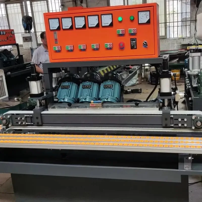 Four Head Glass Edging Machine for Furniture Construction Craft Glass Plate Grinding and Polishing