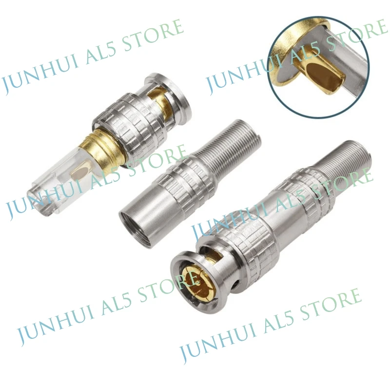 2/5/10pcs BNC Connector Solderless Jack Adapter Coaxial RG59 Twist-on Spring for Camera Surveillance CCTV Accessories B5