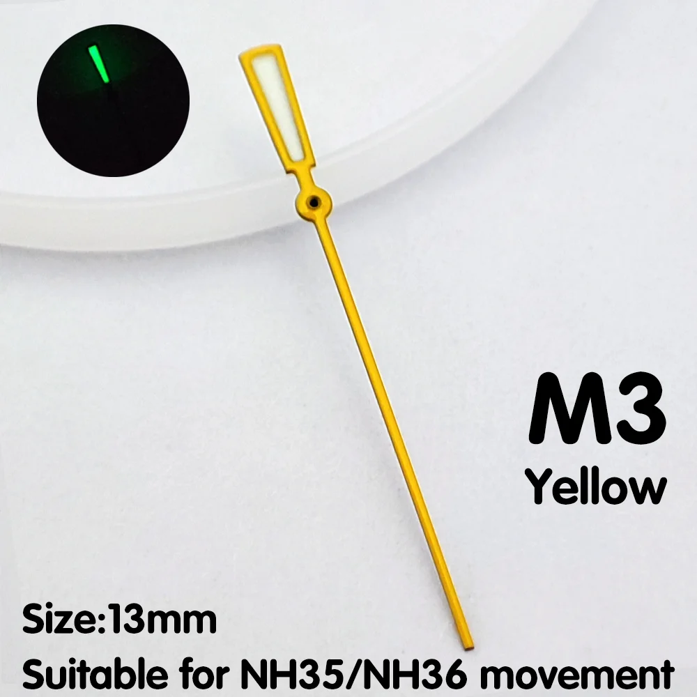 무브먼트 워치 핸드 워치 교체 부품, 초침 하이 퀄리티, NH34, NH35, NH36 에 적합한 녹색 발광