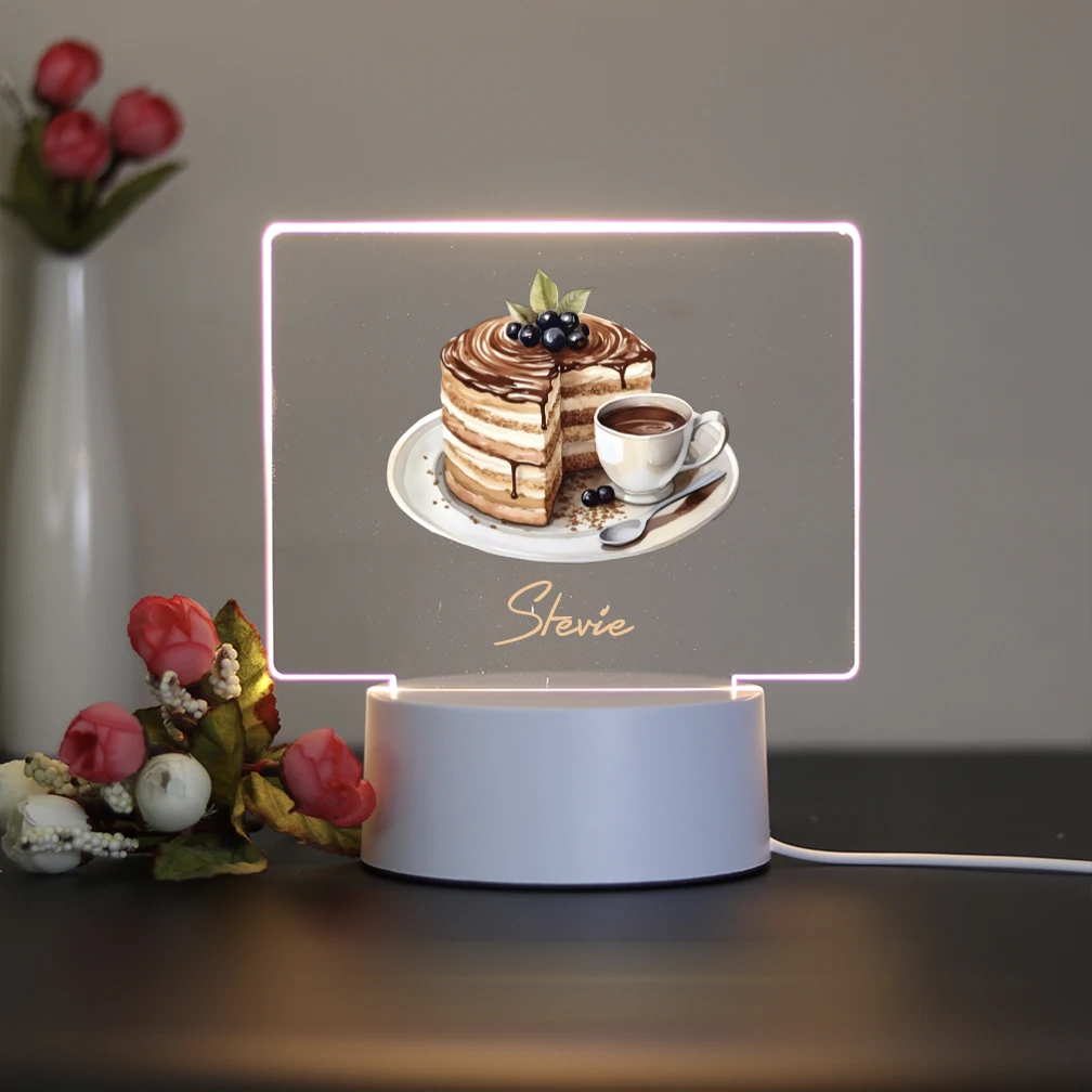 1 pc pretty snack,angel or birds UV Print Personalized Name 3D Visual Night Light Night Lamp For Living Room Kids Room