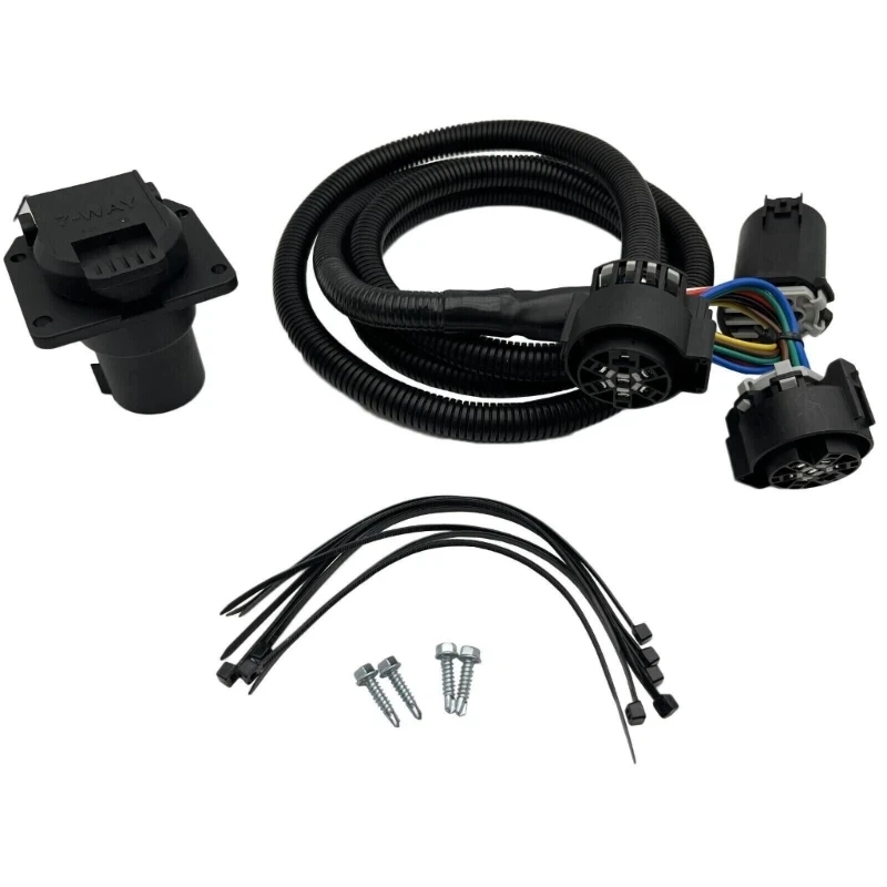 

Truck Bed Trailer Wiring Harness 7 Pin Black Plastic For Ford Super Duty F250 F350 F450 F550 2017-2022