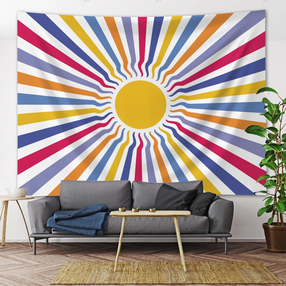 Sunshine psychedelic scene home decoration banner tapestry Bohemian mandala bedroom wall  