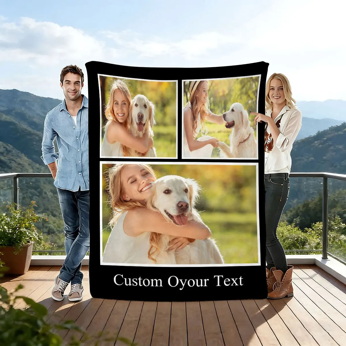 Personalized Custom Blanket with Photo - Unique Gift for Boyfriend Birthday Girls Dogs Guest Celebration Soft Comforter Throw