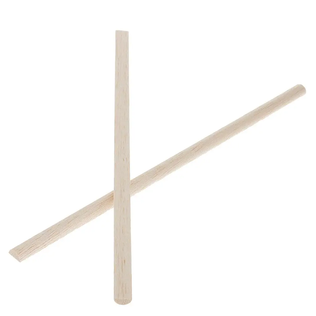 10 Pieces Wood Unfinished Wood Craft Semi-circle Stick Dowel Rod 11mm